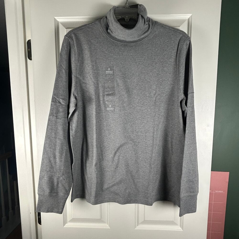 NEW Brooks Brothers 1818 Turtleneck Sweater Mens Size Large Heather Gray NWT